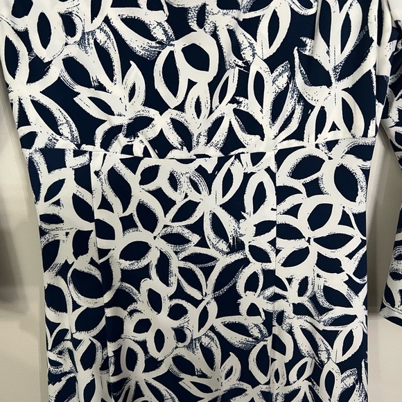 Lauren Ralph Lauren Navy/White Faux Wrap Dress Size 4 Classic Preppy Office - Picture 5 of 10